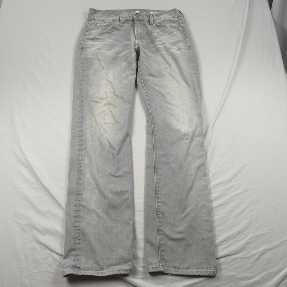 7 for all Mankind Jeans Mens 33x33 Gray Standard Straight Relaxed Casual Faded